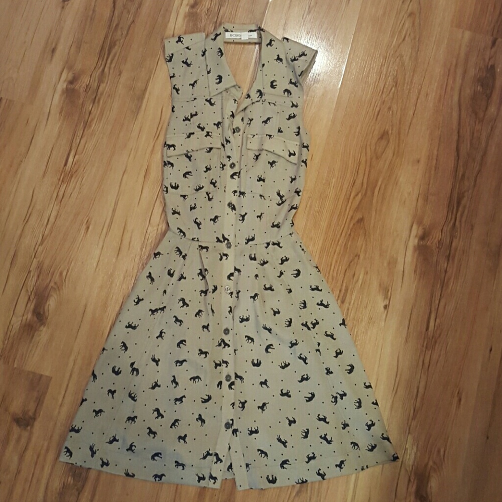 Women's BCBG Button-Up Print Dress